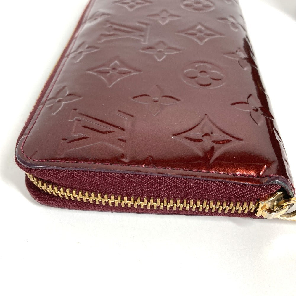 LOUIS VUITTON M93522 Monogram Vernis Zippy Wallet Long Wallet Round Zipper Amarante Purple Monogram Vernis Canvas Unisex