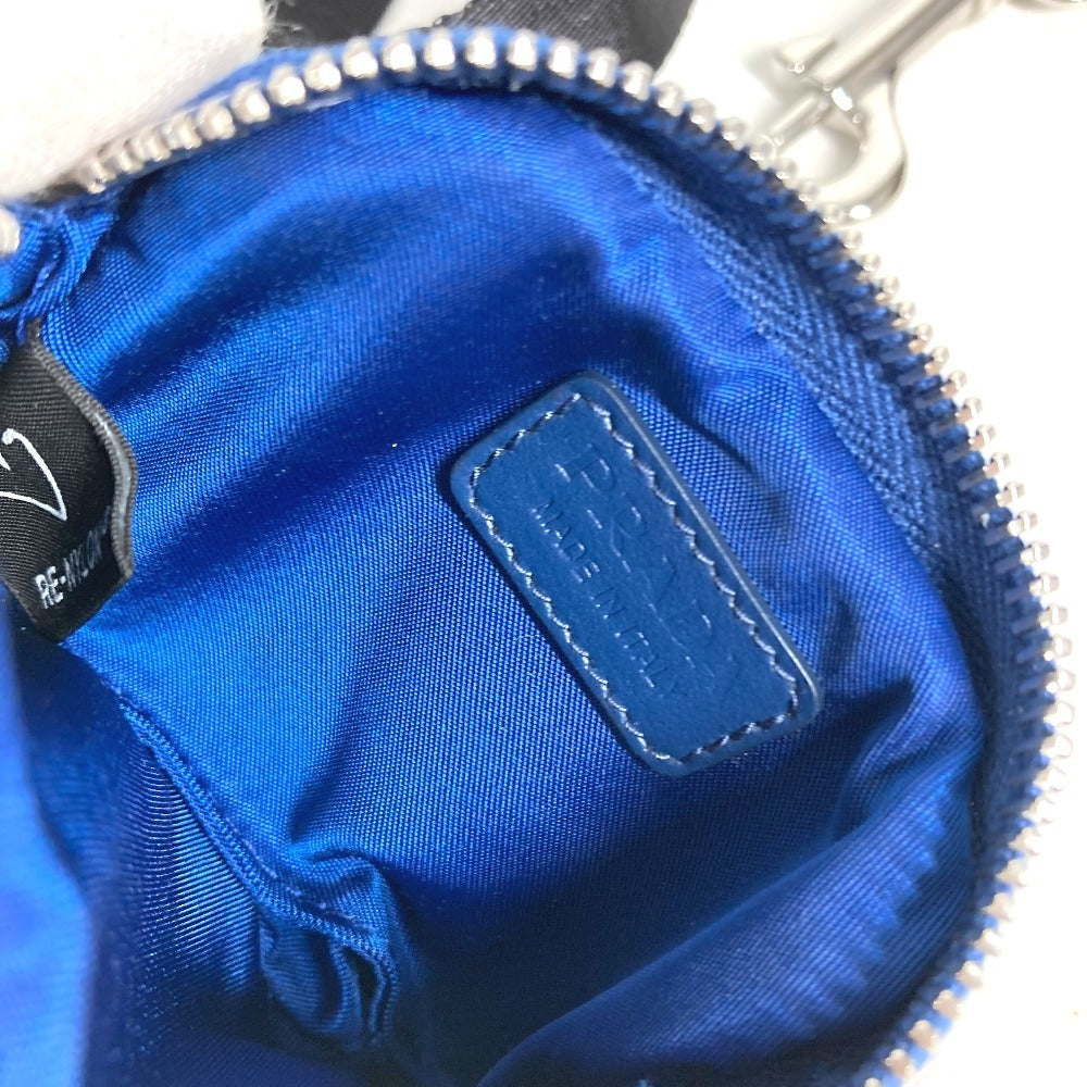 PRADA 2YG008 トライアングルロゴ 三角ロゴ プレート ペットリード ロゴ ポーチ わんちゃん 犬 ペット お散歩 リード ナイロン ユニセックス ブルー