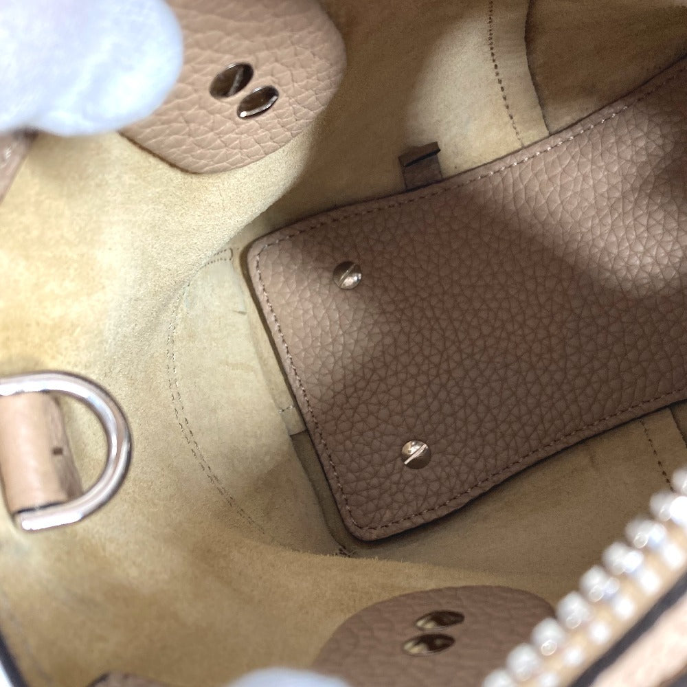 TOD’S XBWDBSA0100WSS Di ディーアイ ミニ ロゴ ハンドバッグ カバン 斜め掛け 2WAYバッグ トートバッグ ショルダーバッグ レザー レディース ベージュ