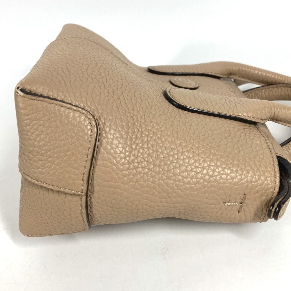 TOD’S XBWDBSA0100WSS Di ディーアイ ミニ ロゴ ハンドバッグ カバン 斜め掛け 2WAYバッグ トートバッグ ショルダーバッグ レザー レディース ベージュ