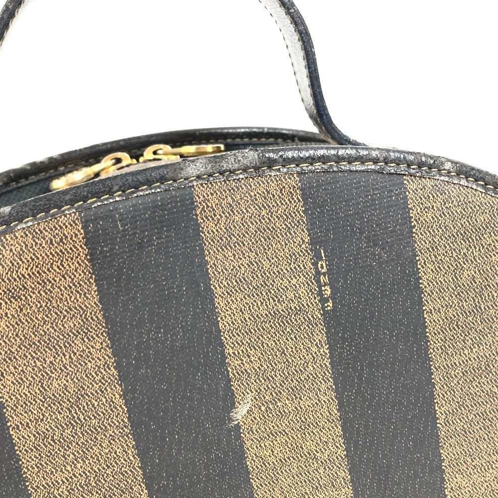 FENDI ヴィンテージ ペカン ロゴ カバン バニティバッグ 鏡 ミラー付き ハンドバッグ PVC/レザー ユニセックス カーキ