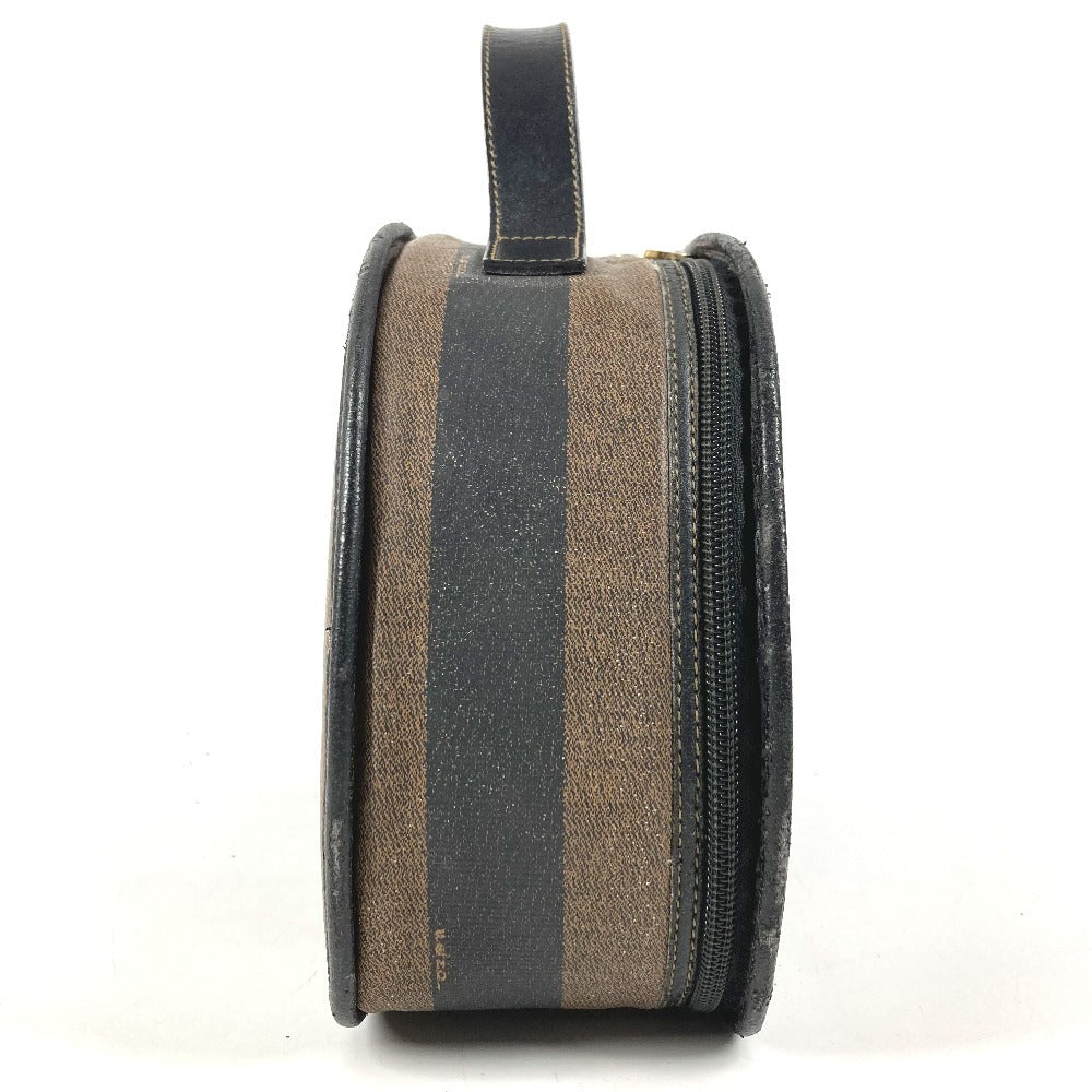 FENDI ヴィンテージ ペカン ロゴ カバン バニティバッグ 鏡 ミラー付き ハンドバッグ PVC/レザー ユニセックス カーキ