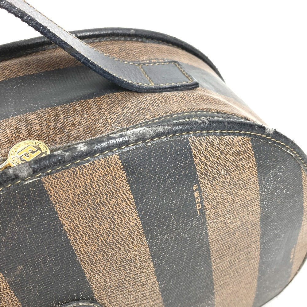 FENDI ヴィンテージ ペカン ロゴ カバン バニティバッグ 鏡 ミラー付き ハンドバッグ PVC/レザー ユニセックス カーキ