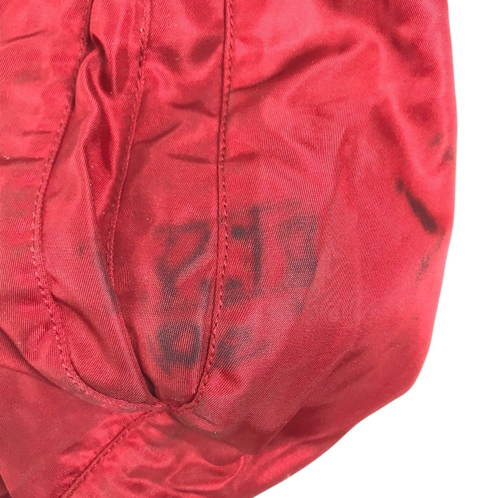 PRADA triangle logo triangle logo plate Bag Backpack Bordeaux Based Shoulder Bag Nylon Red Used