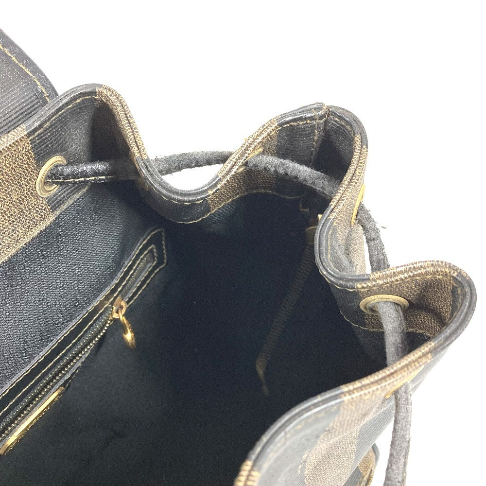 FENDI ヴィンテージ ペカン ロゴ カバン バックパック リュックサック PVC/レザー ユニセックス カーキ