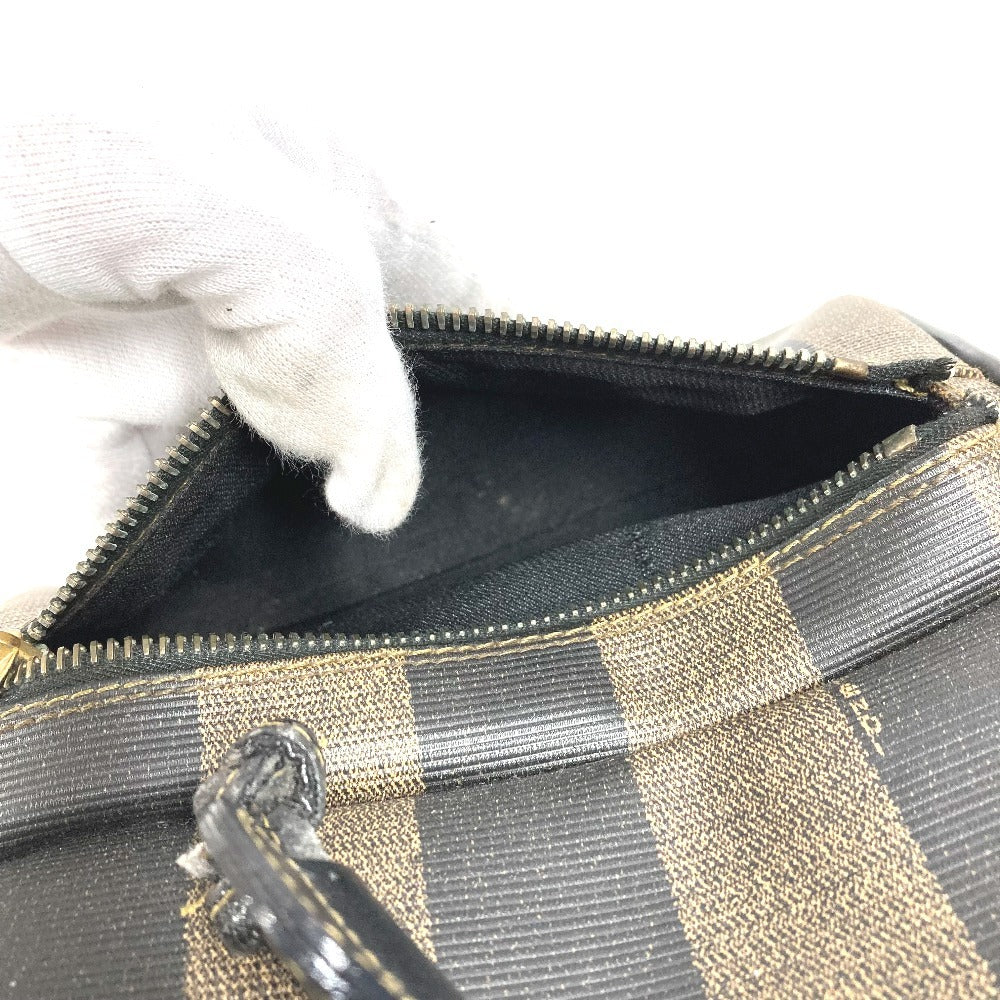 FENDI ヴィンテージ ペカン ロゴ カバン バックパック リュックサック PVC/レザー ユニセックス カーキ