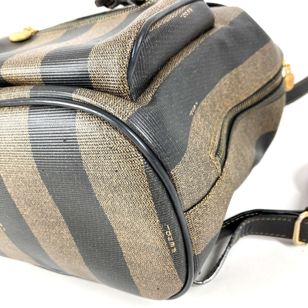 FENDI ヴィンテージ ペカン ロゴ カバン バックパック リュックサック PVC/レザー ユニセックス カーキ