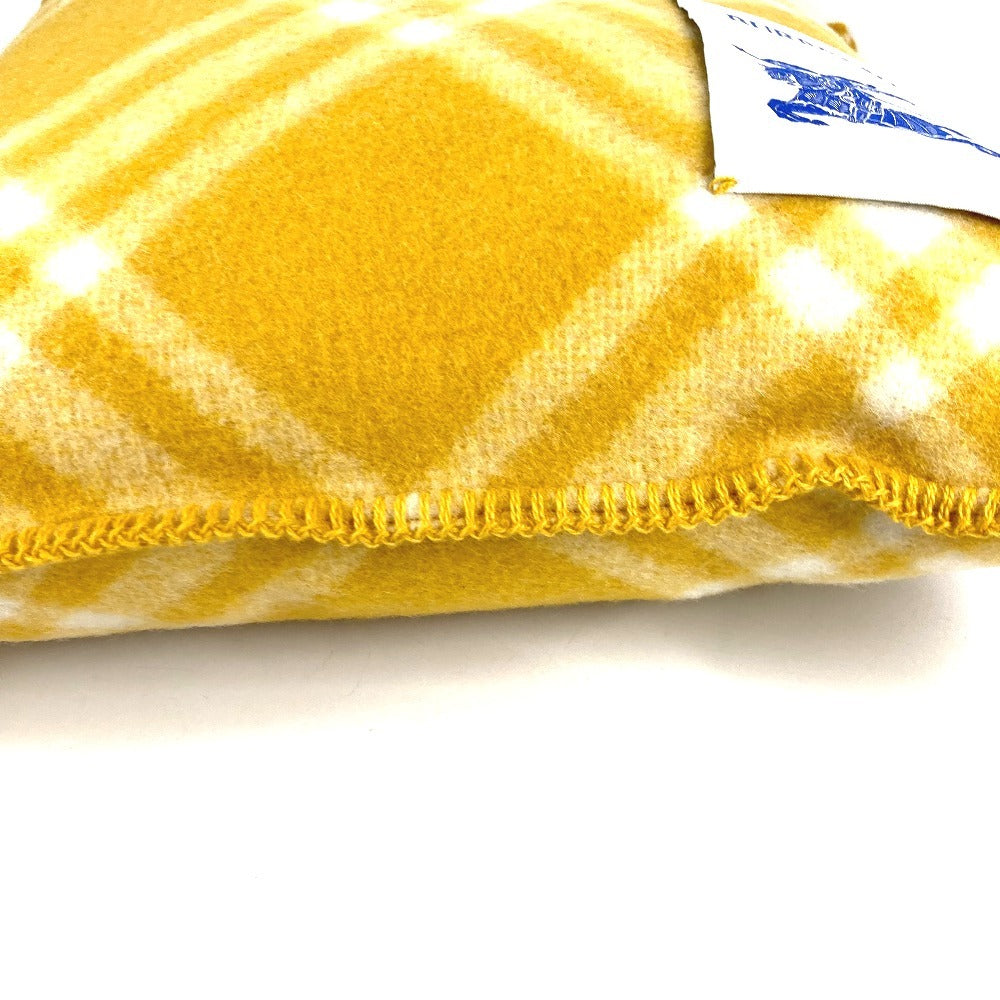 BURBERRY 8075213 チェック 新タグ ピロー 枕 インテリア クッション ウール ユニセックス イエロー