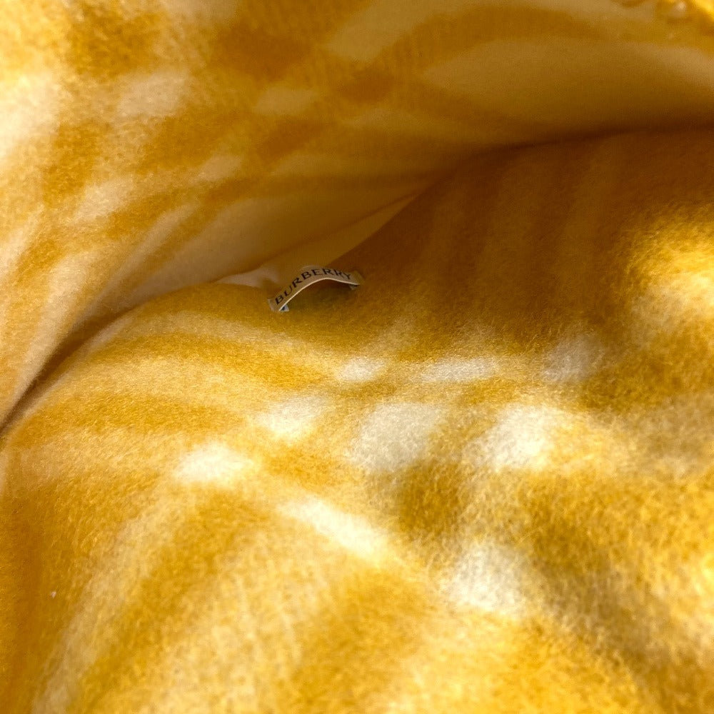 BURBERRY 8075213 チェック 新タグ ピロー 枕 インテリア クッション ウール ユニセックス イエロー