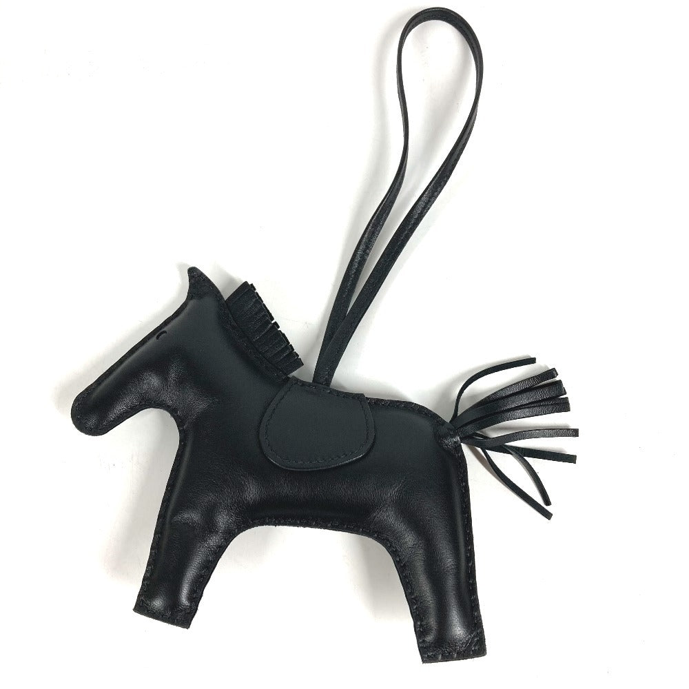 HERMES 馬 シュバル ソーブラック ロデオGM ロデオ GM バッグチャーム アクセサリー キーホルダー チャーム アニョーミロ ユニセックス ブラック