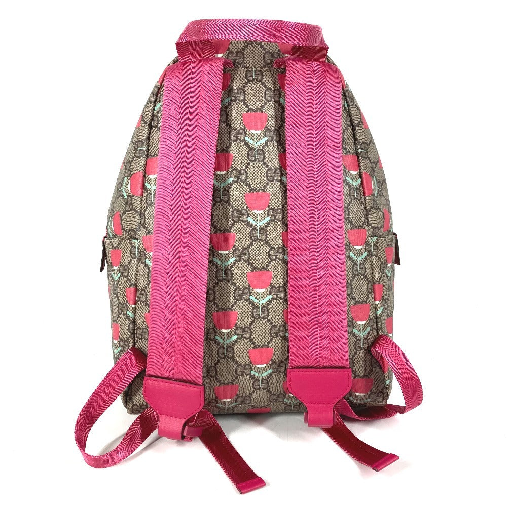 GUCCI 782708 キムスンヨン GGスプリーム ロゴ フラワー 花 チューリップ カバン バックパック リュックサック GGスプリームキャンバス キッズ ベージュ