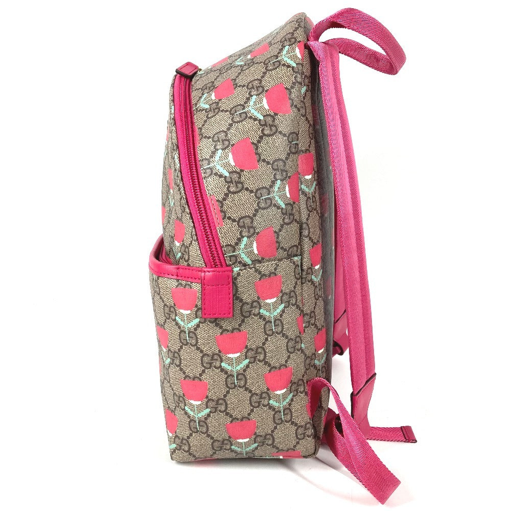GUCCI 782708 キムスンヨン GGスプリーム ロゴ フラワー 花 チューリップ カバン バックパック リュックサック GGスプリームキャンバス キッズ ベージュ