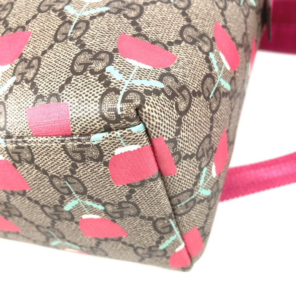 GUCCI 782708 キムスンヨン GGスプリーム ロゴ フラワー 花 チューリップ カバン バックパック リュックサック GGスプリームキャンバス キッズ ベージュ