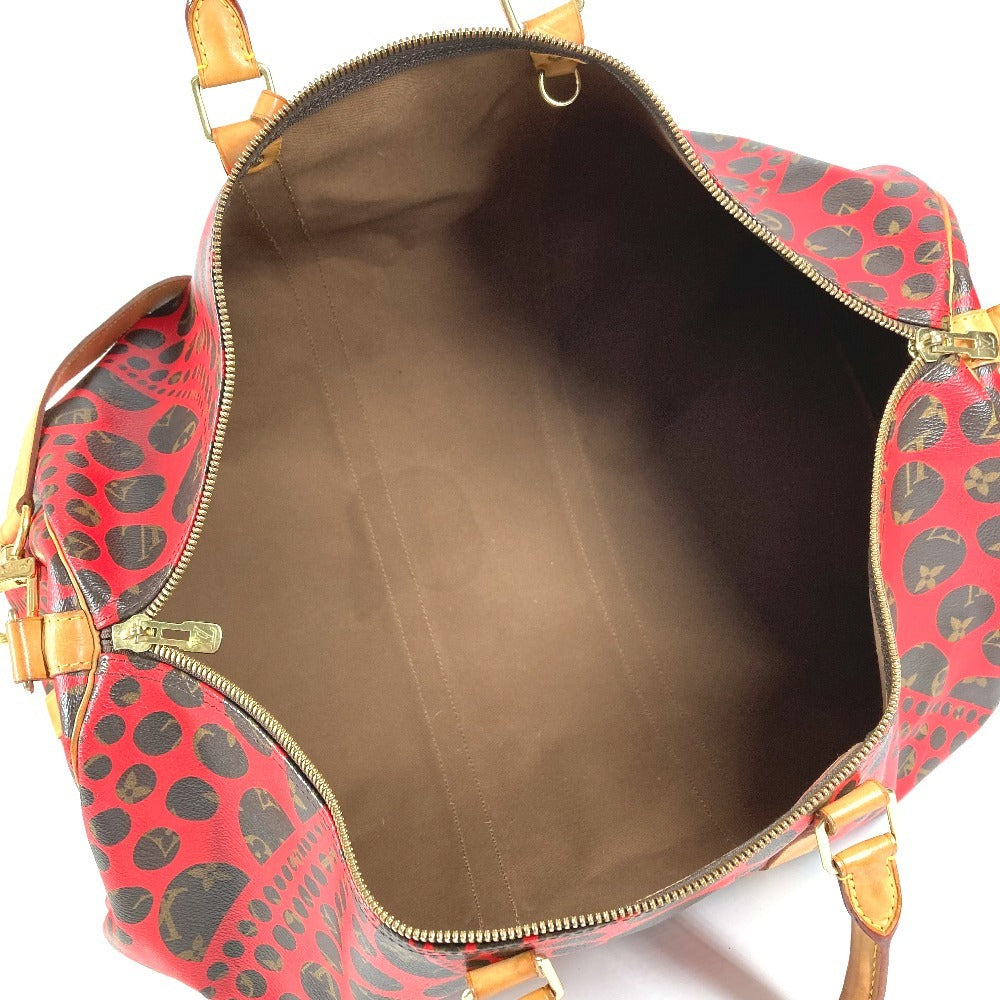 LOUIS VUITTON M40695 モノグラム パンプキン ドット LV×YK キーポルバンドリエール55 旅行バッグ トラベルバッグ カバン 2WAYバッグ ショルダーバッグ ボストンバッグ モノグラムキャンバス ユニセックス レッド