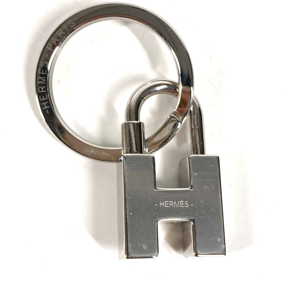 HERMES Hロゴ 鍵 カデナ クイズ レインボー キーホルダー キーリング バッグチャーム チャーム メタル ユニセックス シルバー