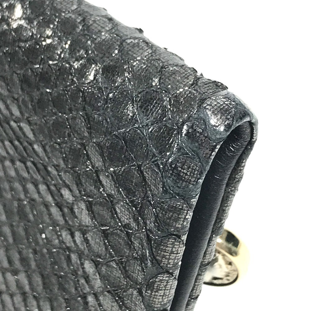 BVLGARI ロゴ ミディアムウォレット 財布 2つ折り財布 レザー ユニセックス メタリック系