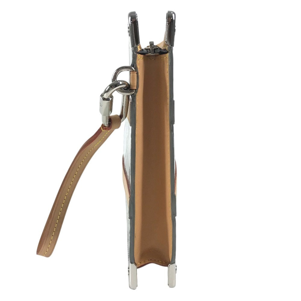 LOUIS VUITTON M80807 モノグラムミラー 鏡 トランク ポシェット　トランクポシェット カバン ストラップ付き ポーチ セカンドバッグ クラッチバッグ レザー ユニセックス シルバー