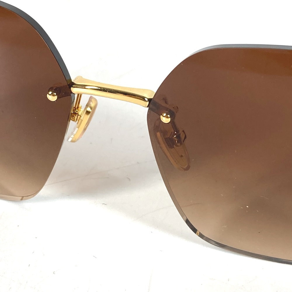 LOUIS VUITTON Z3323U Rhinestone LV Comet Square Sunglasses glasses glasses eyewear glasses sunglasses Metal Brown/Gold Used