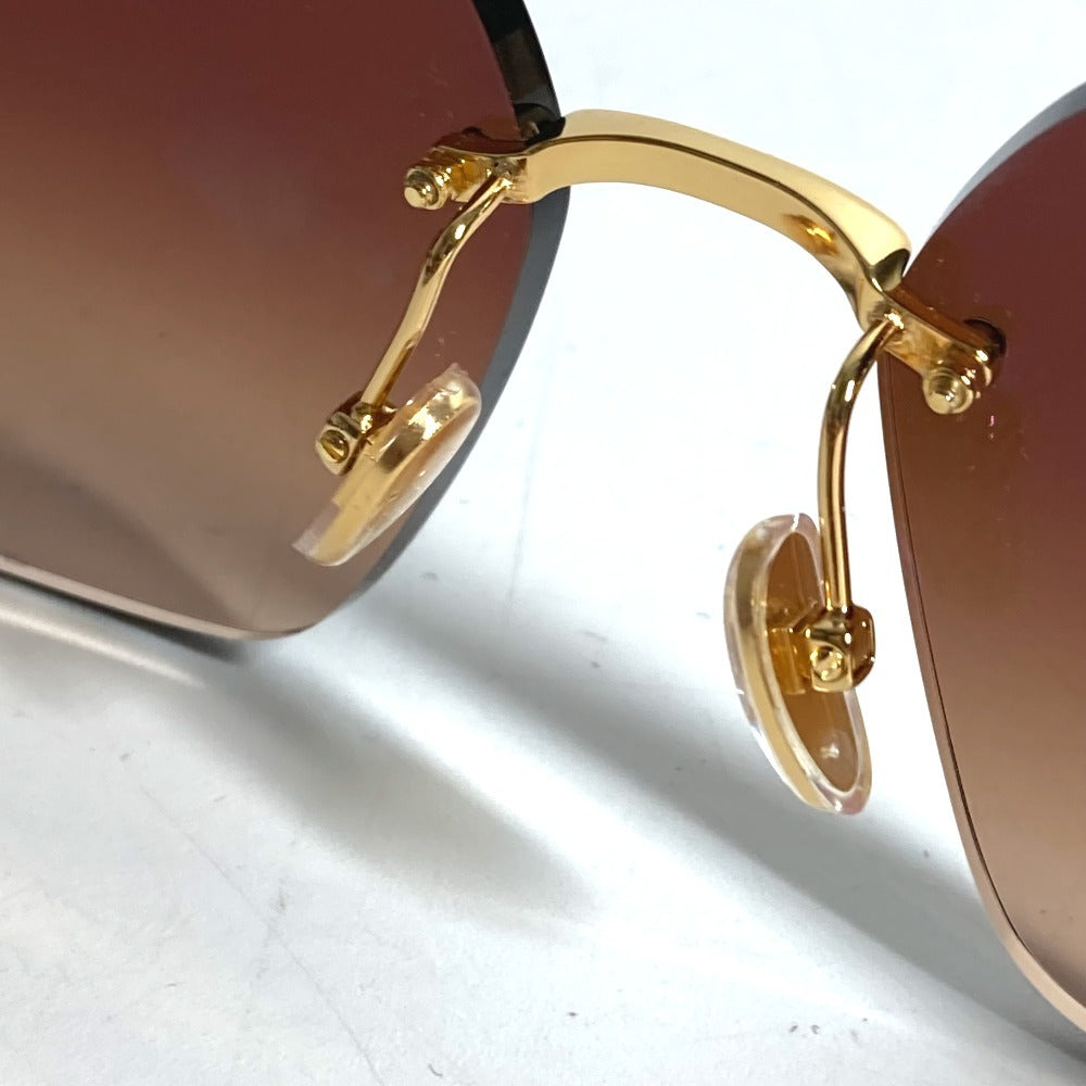 LOUIS VUITTON Z3323U Rhinestone LV Comet Square Sunglasses glasses glasses eyewear glasses sunglasses Metal Brown/Gold Used