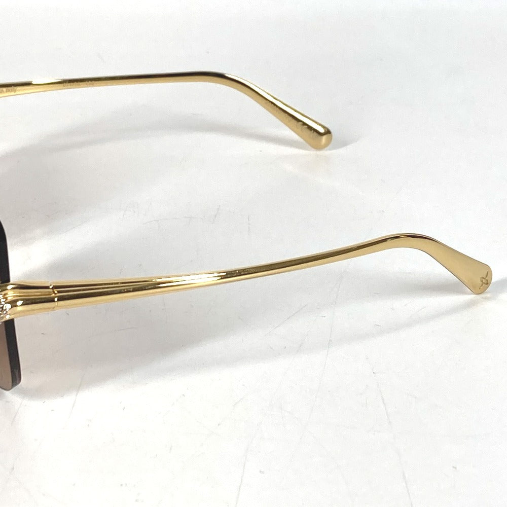 LOUIS VUITTON Z3323U Rhinestone LV Comet Square Sunglasses glasses glasses eyewear glasses sunglasses Metal Brown/Gold Used