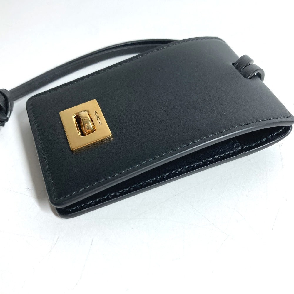 BALENCIAGA 8196402 Rodeo Luggage Tag Key Holder charm Bag Charm Black/Gold Used