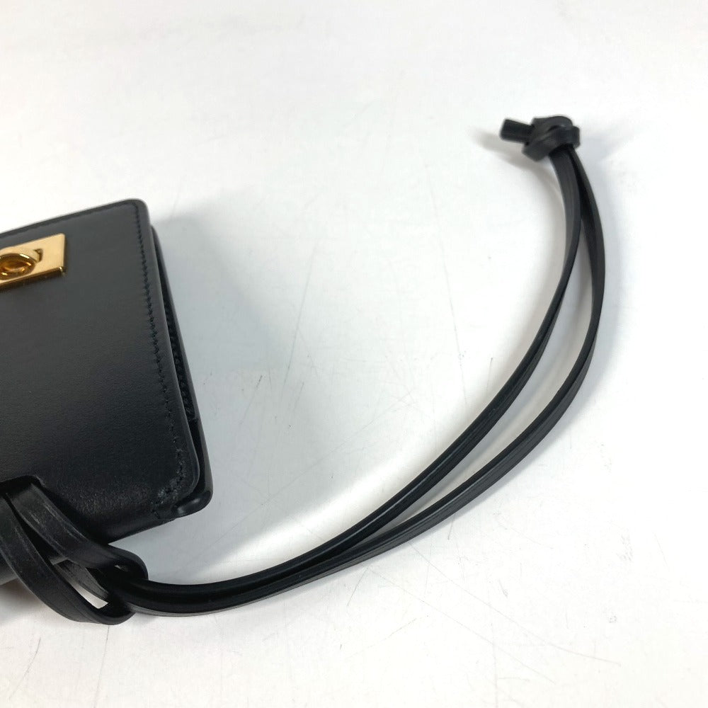 BALENCIAGA 8196402 Rodeo Luggage Tag Key Holder charm Bag Charm Black/Gold Used