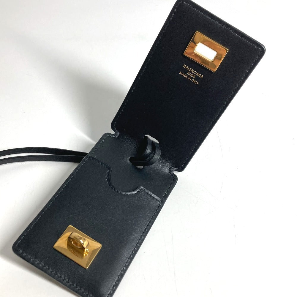 BALENCIAGA 8196402 Rodeo Luggage Tag Key Holder charm Bag Charm Black/Gold Used