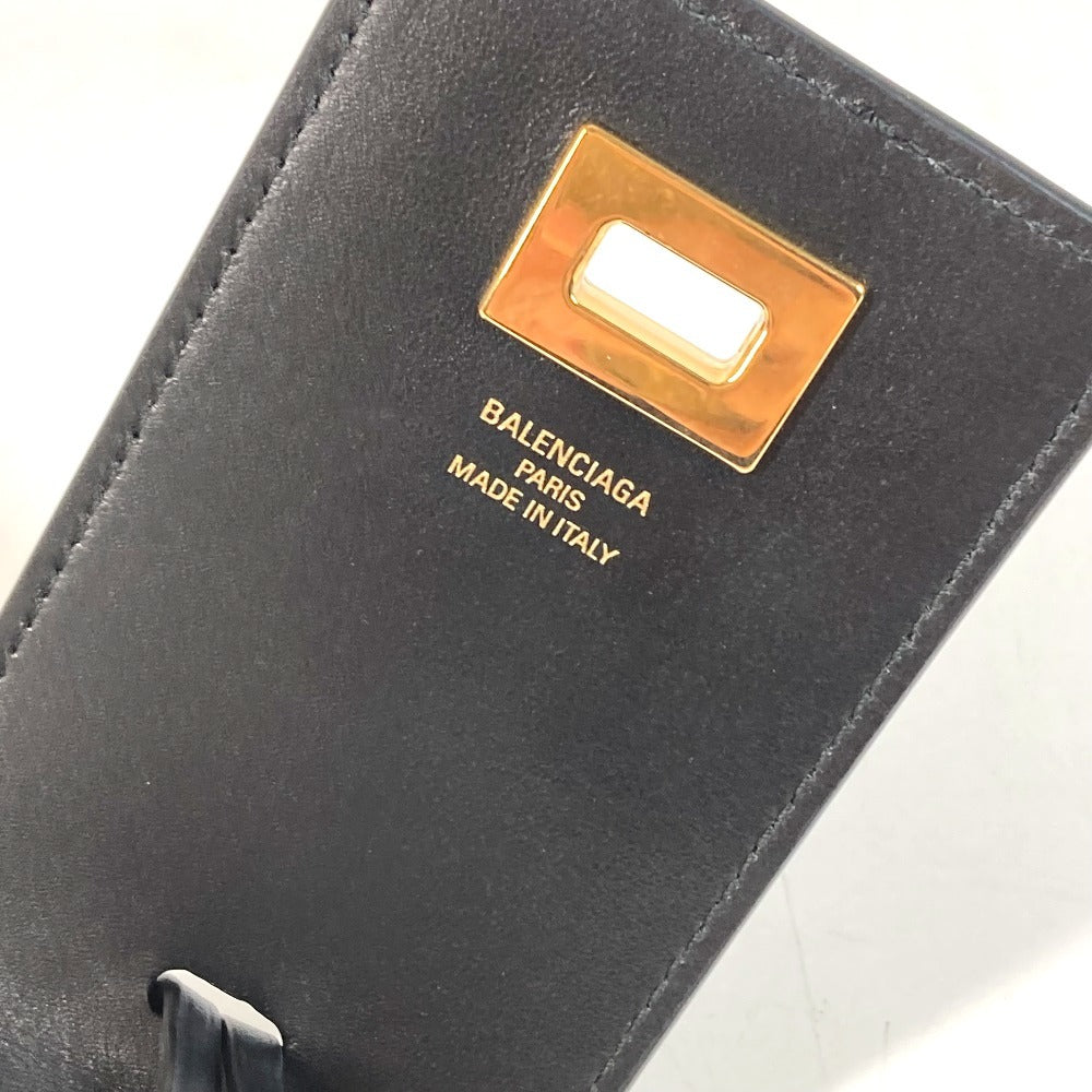 BALENCIAGA 8196402 Rodeo Luggage Tag Key Holder charm Bag Charm Black/Gold Used