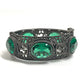 GUCCI 不明 Flower bangle Interlocking G Stone Bijoux Bracelet Accessories Jewelry Bangle SV925 Silver/Green Used