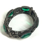 GUCCI 不明 Flower bangle Interlocking G Stone Bijoux Bracelet Accessories Jewelry Bangle SV925 Silver/Green Used