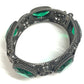 GUCCI 不明 Flower bangle Interlocking G Stone Bijoux Bracelet Accessories Jewelry Bangle SV925 Silver/Green Used