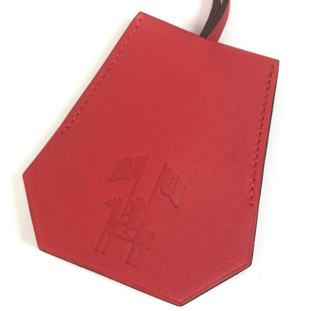 HERMES 2024 Year Gift Clochette Bag Charm Key Holder charm Leather Red Used