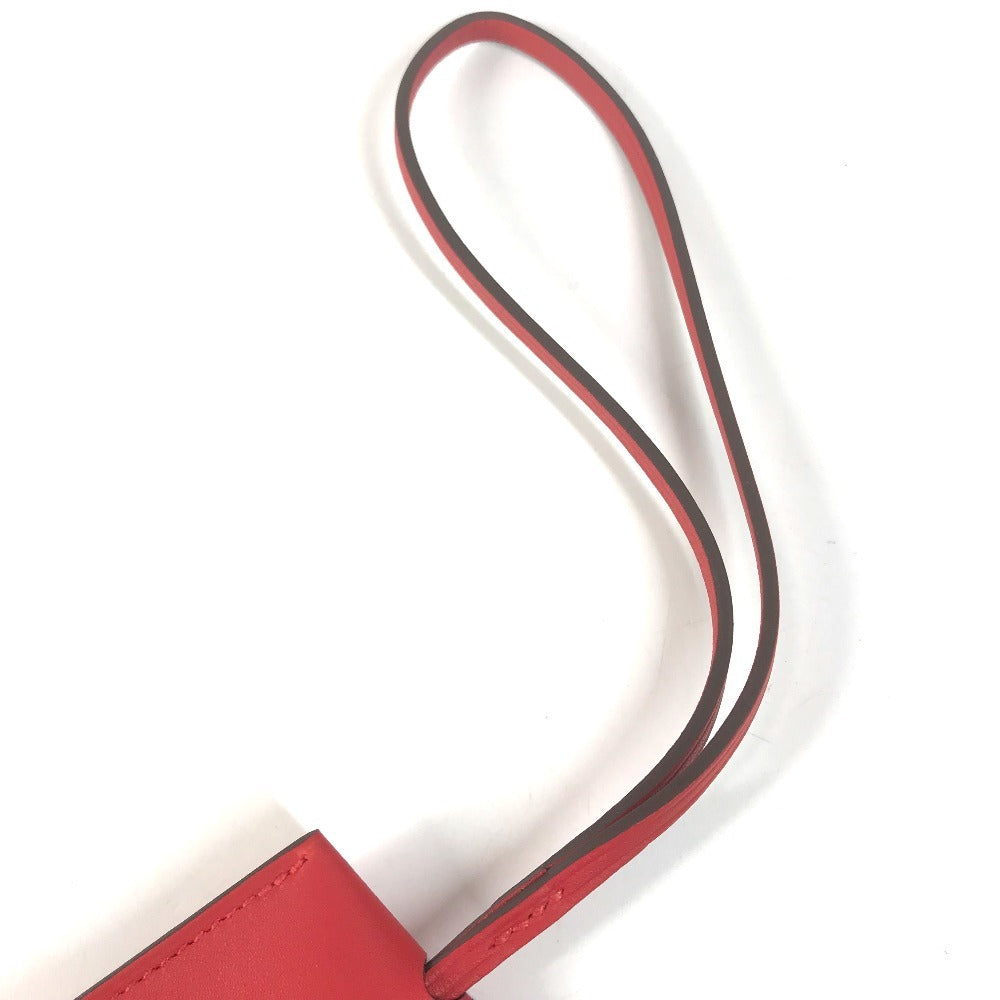 HERMES 2024 Year Gift Clochette Bag Charm Key Holder charm Leather Red Used