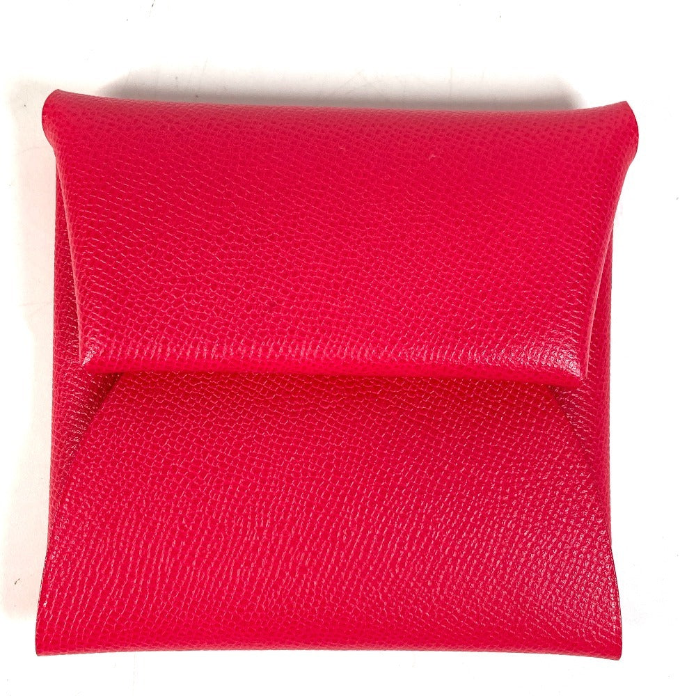 HERMES Bastia Wallet Coin Compartment Square SilverHardware coin purse Epsom Rose mexico pink Used