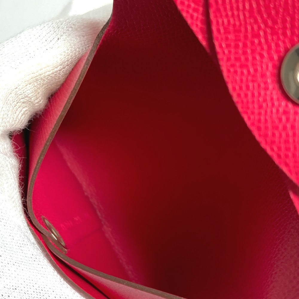 HERMES Bastia Wallet Coin Compartment Square SilverHardware coin purse Epsom Rose mexico pink Used