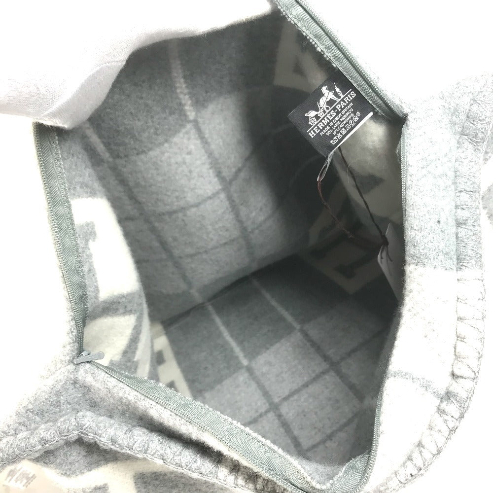HERMES Square square Cushion "Avalon III" PM interior pillow pillow cushion Wool / Cashmere gray Used