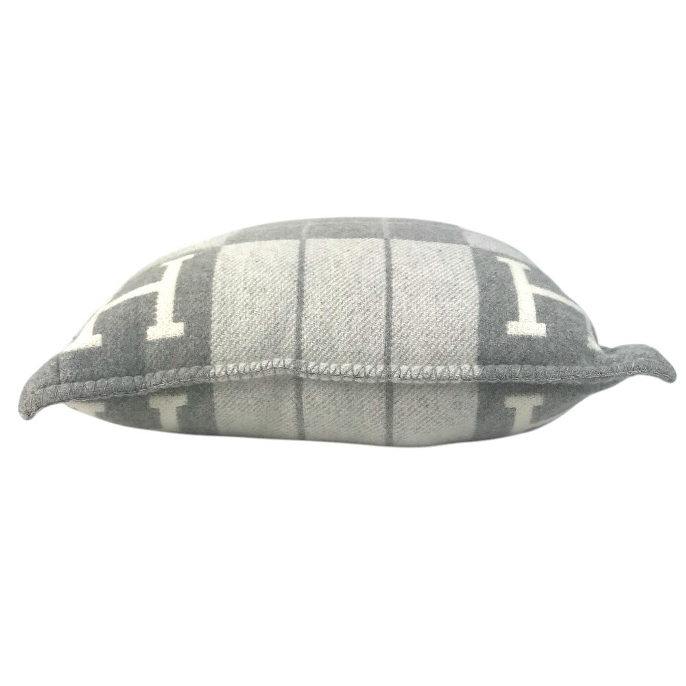 HERMES Square square Cushion "Avalon III" PM interior pillow pillow cushion Wool / Cashmere gray Used