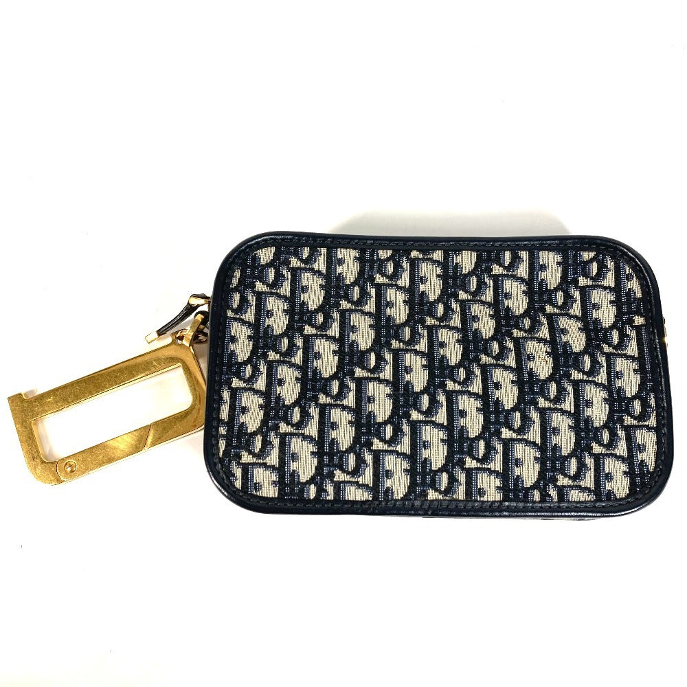 Dior S5700CTZQ Oblique logo all-over pattern Cluch Bag, Bag, Pouch, DHardware Clutch bag Leather/Canvas Navy Used