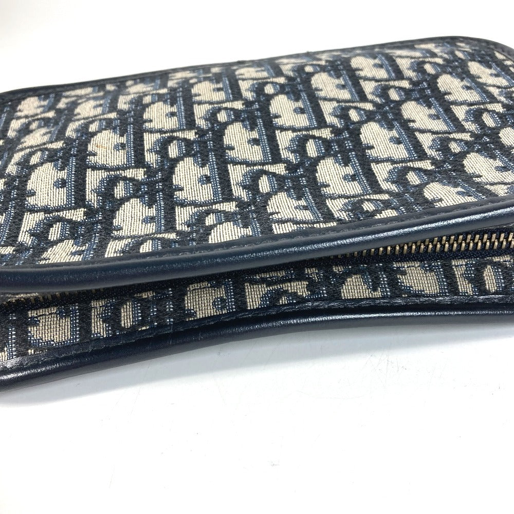 Dior S5700CTZQ Oblique logo all-over pattern Cluch Bag, Bag, Pouch, DHardware Clutch bag Leather/Canvas Navy Used