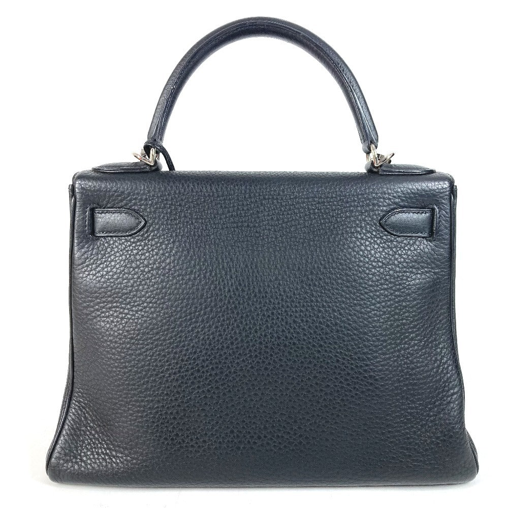 HERMES Kelly28 Kelly 28 2WAY bag Shoulder Bag Hand Bag Taurillon Clemence Black/SilverHardware Used