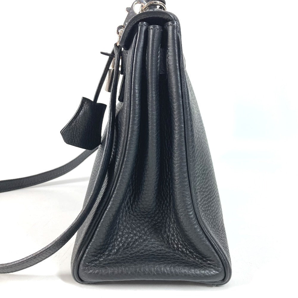 HERMES Kelly28 Kelly 28 2WAY bag Shoulder Bag Hand Bag Taurillon Clemence Black/SilverHardware Used