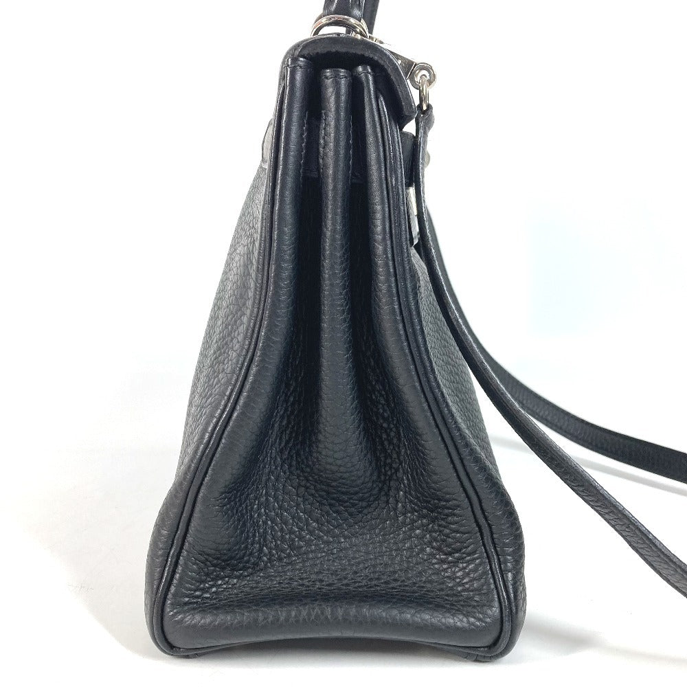 HERMES Kelly28 Kelly 28 2WAY bag Shoulder Bag Hand Bag Taurillon Clemence Black/SilverHardware Used