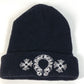 CHROME HEARTS horseshoe logo beanie hat knit hat knit cap Knit hat wool Black/White Used