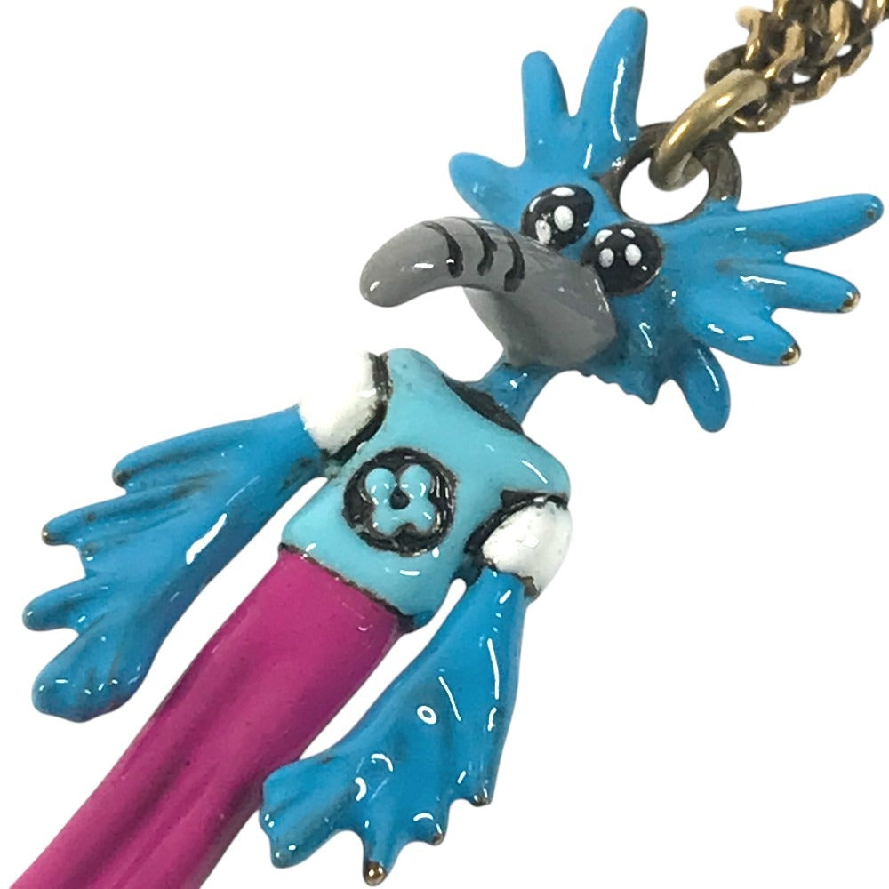 LOUIS VUITTON MP2928 Accessories Chain Necklace LV Animals Pendant Zoom-kun ZOOM LV Dragon Necklace Metal Multicolore Used