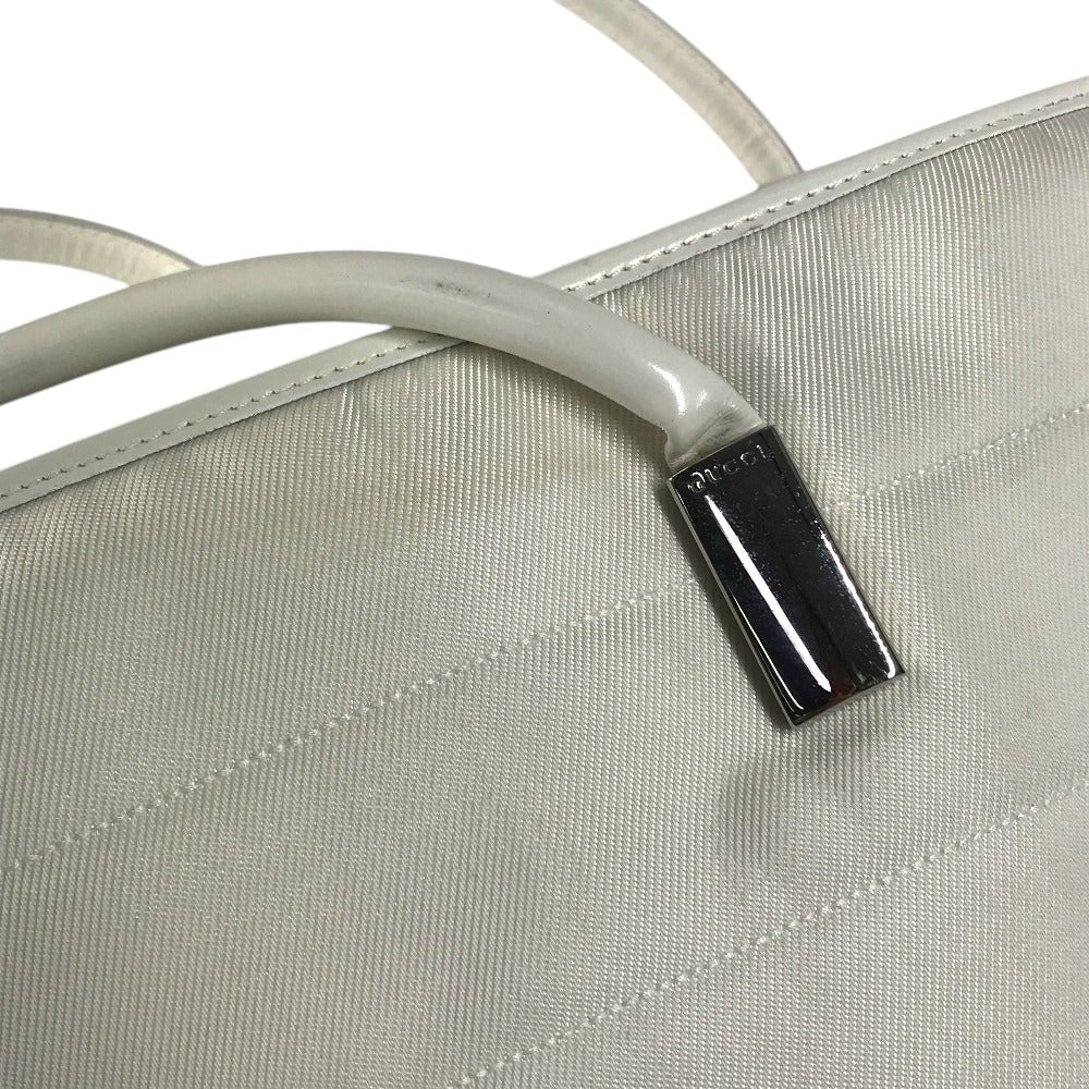 GUCCI 002 2123 Duffle Bag Tote Bag Shoulder Bag Shoulder Bag Nylon Canvas / Leather White Used