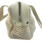 CHANEL logo Hand Bag Shoulder Bag Leather/Canvas Beige/IvoryBased Used