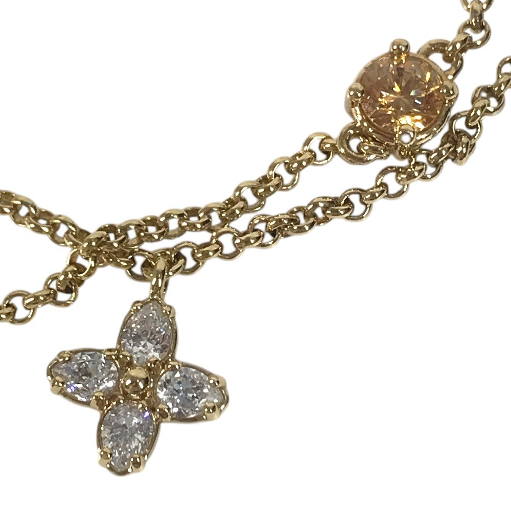 LOUIS VUITTON M1683A Bangle accessory, double strand Lady LV Metal Strass Faux Pearl Rhinestone Chain Bracelet Metal Gold Used