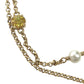 LOUIS VUITTON M1683A Bangle accessory, double strand Lady LV Metal Strass Faux Pearl Rhinestone Chain Bracelet Metal Gold Used