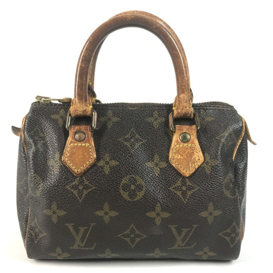 LOUIS VUITTON M41534 Monogram Mini Speedy Bag Mini Duffle Bag Pouch Hand Bag MonogramCanvas Brown Used