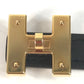 HERMES Thin belt Mini H Kelly Belt Leather belt belt Epsom / Swift Black/GoldHardware Used